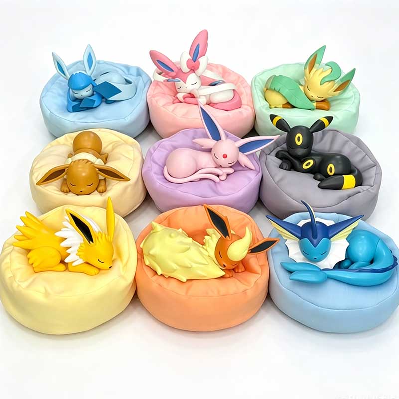 Pokemon Anime Merchandise - 9pcs Anime Pokémon Eevee Figure Blind