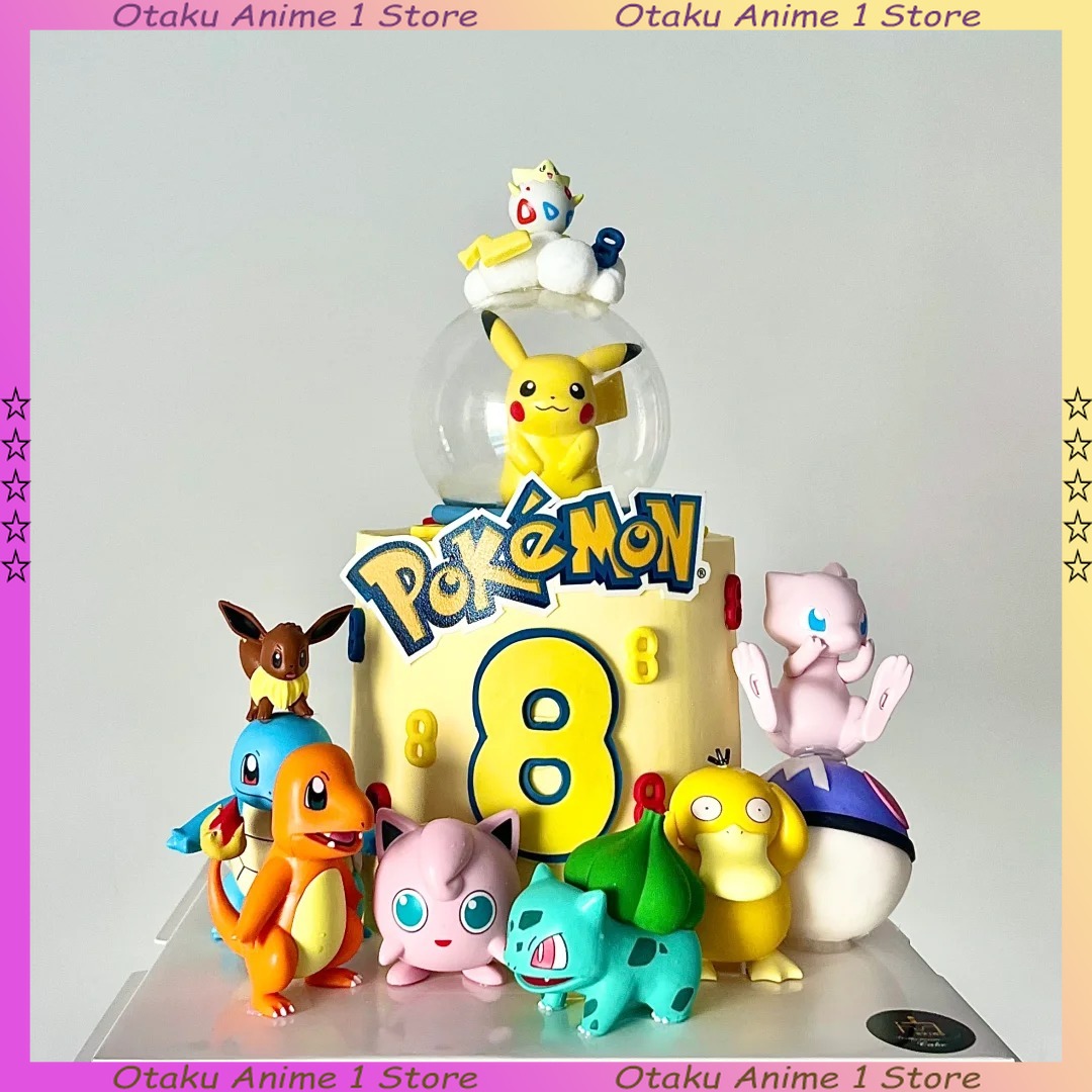 13PCS/SET Pikachu Cake Topper  - огляд і ціна Pokemon Anime Merchandise