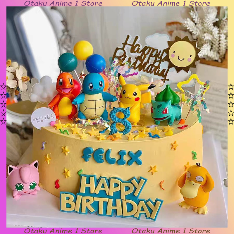 13PCS/SET Pikachu Cake Topper  - огляд і ціна Pokemon Anime Merchandise